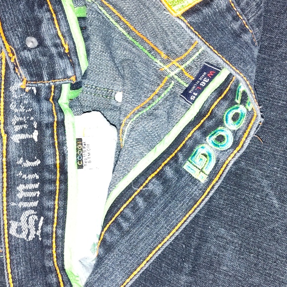 Coogi Men's Dark Blue Jeans with Colorful Pocket Design ππ½ - Picture 6 of 7